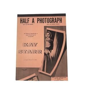 Half A Photograph Sheet Music Kay Starr Bob‎ Russell Harold Stanley